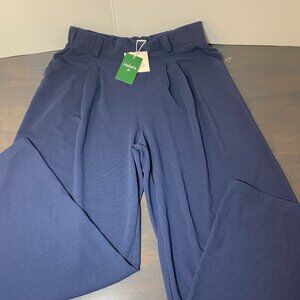 Halara High-Waisted Wide Leg Dress Pants – Navy Blue – Size L (Regular) – NWT